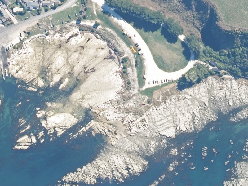 aerial view of Reserve, Kaikoura and the ground around it