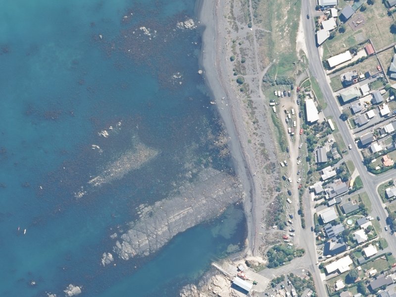 aerial view of Reserve, Kaikoura and the ground around it
