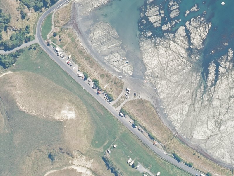 aerial view of Reserve, Kaikoura and the ground around it