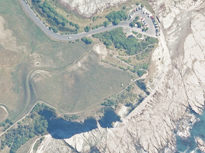 aerial view of Reserve, Kaikoura and the ground around it