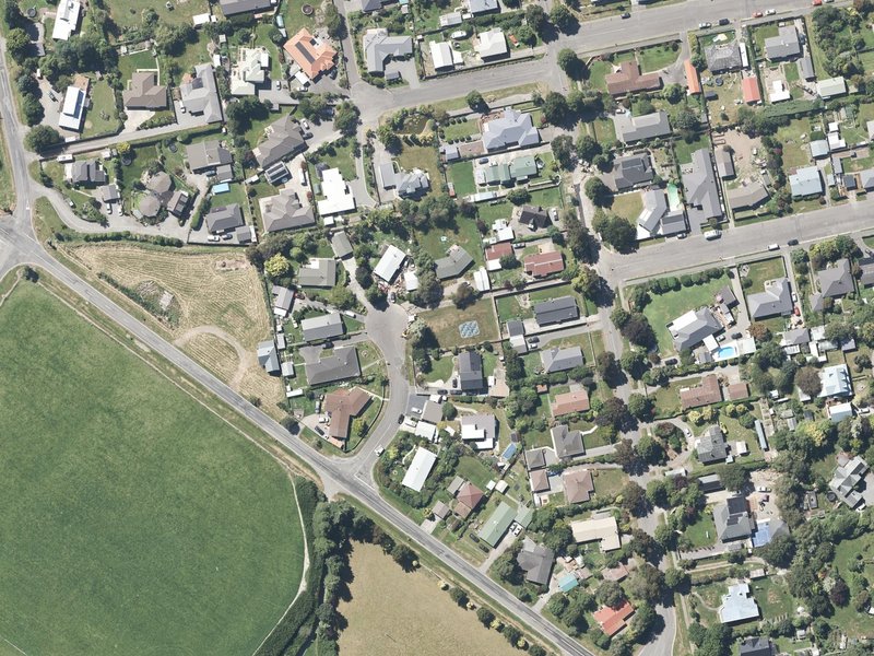 aerial view of Matai Place Reserve and the ground around it