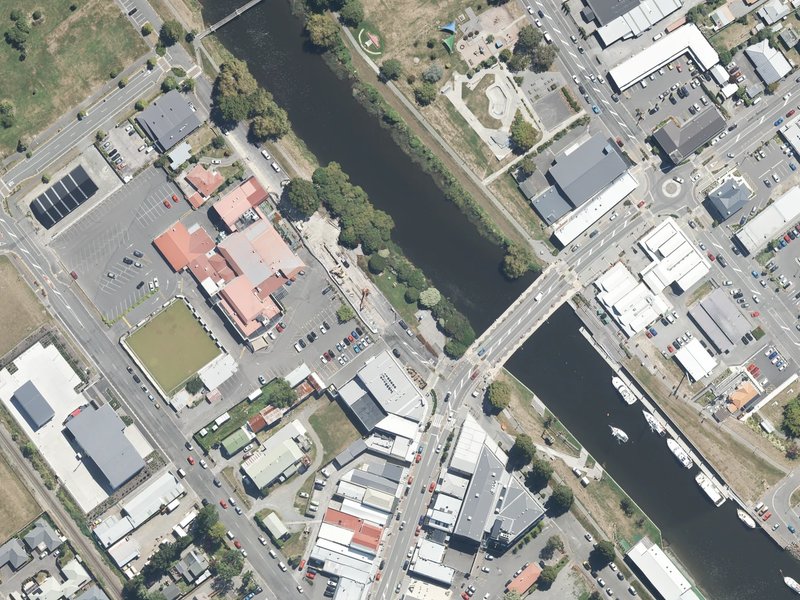 aerial view of Kaiapoi Memorial Reserve and the ground around it