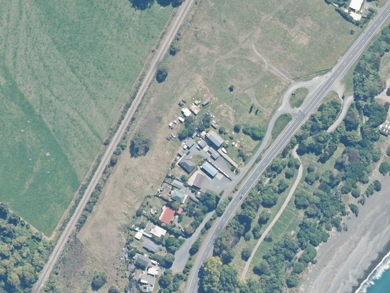 aerial view of Reserve, Kaikoura and the ground around it