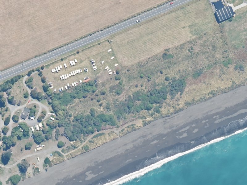 aerial view of Reserve, Kaikoura and the ground around it