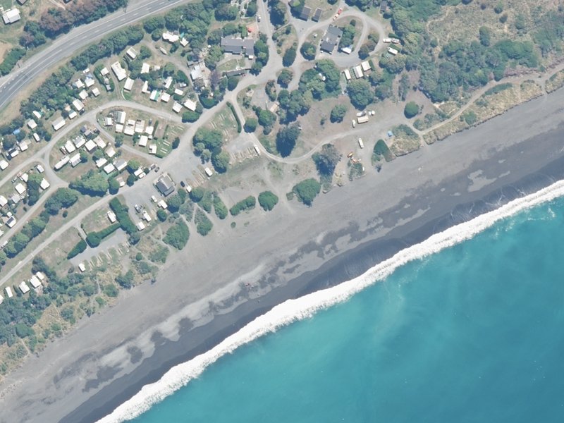 aerial view of Reserve, Kaikoura and the ground around it