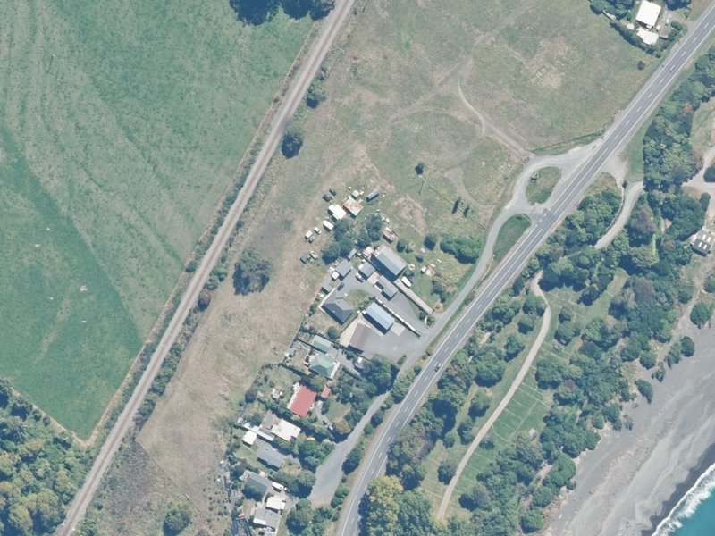 aerial view of Reserve, Kaikoura and the ground around it