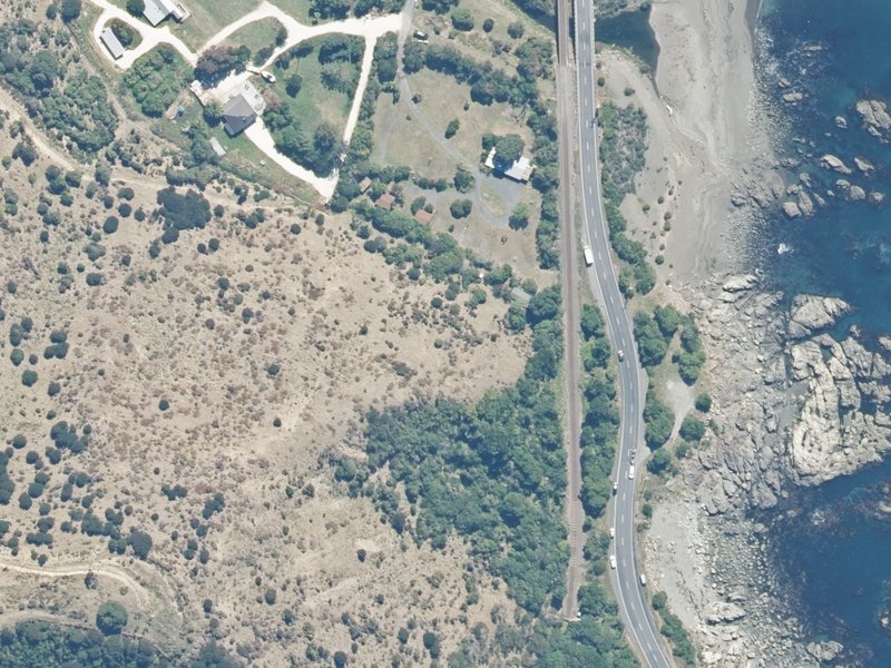 aerial view of Reserve, Kaikoura and the ground around it