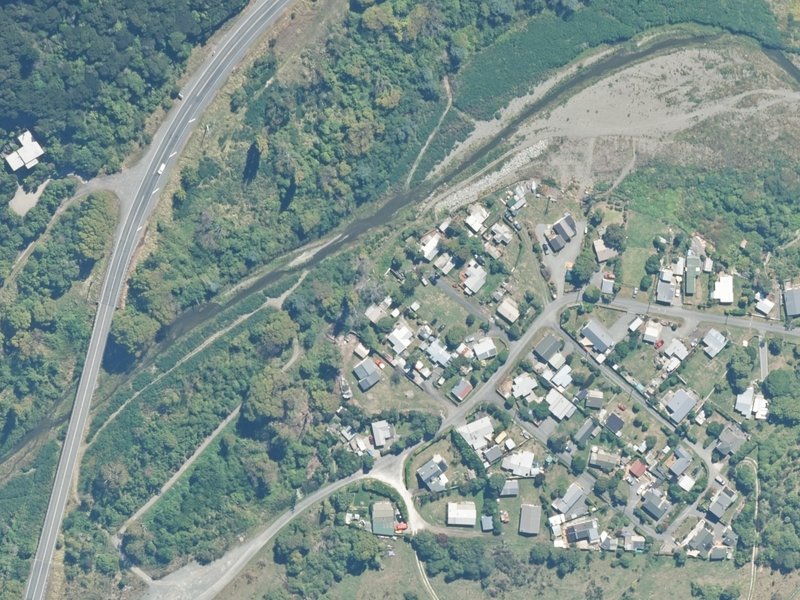 aerial view of Reserve, Kaikoura and the ground around it
