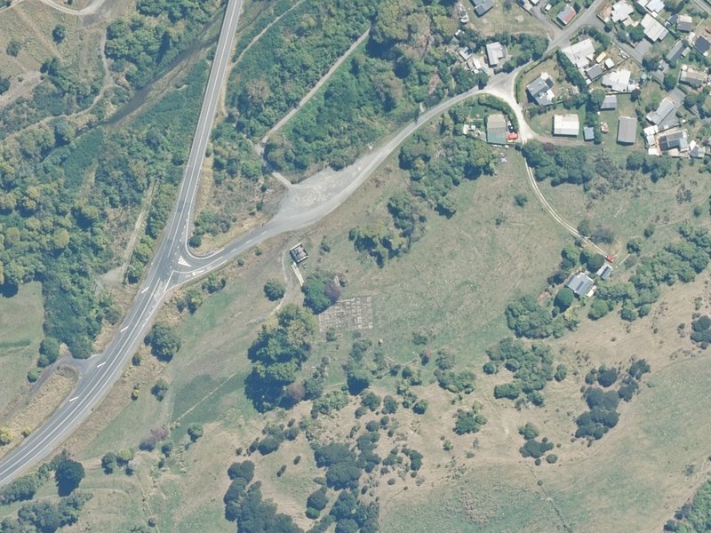 aerial view of Reserve, Kaikoura and the ground around it