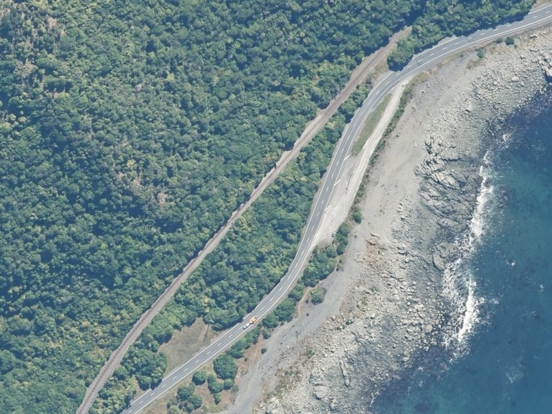 aerial view of Reserve, Kaikoura and the ground around it