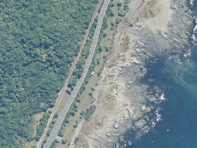 aerial view of Reserve, Kaikoura and the ground around it