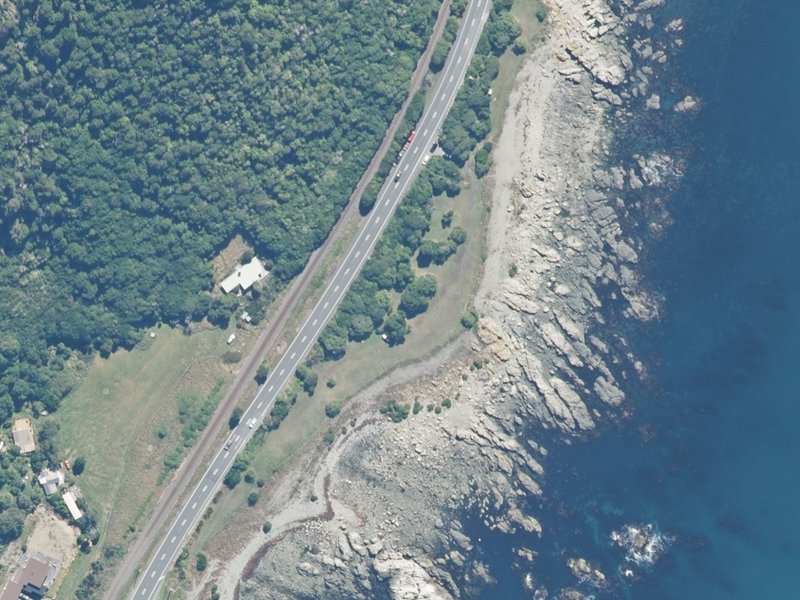 aerial view of Reserve, Kaikoura and the ground around it