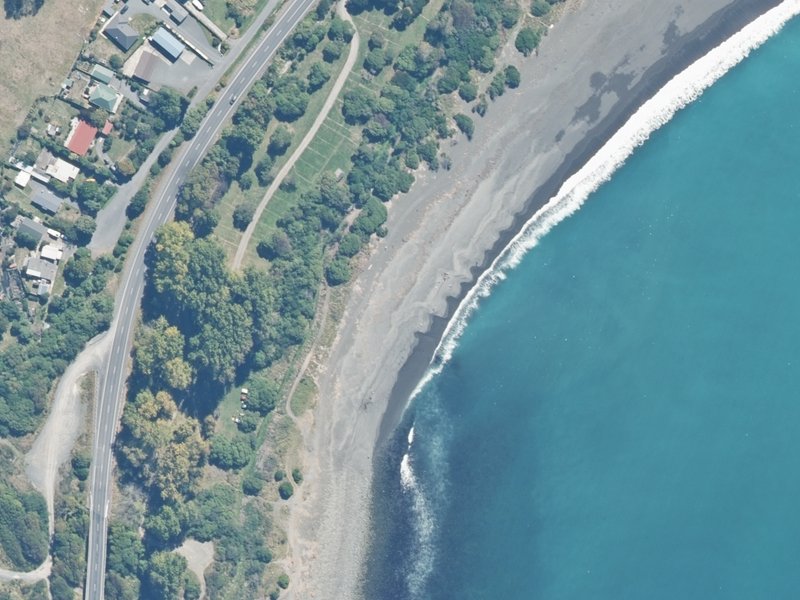 aerial view of Reserve, Kaikoura and the ground around it