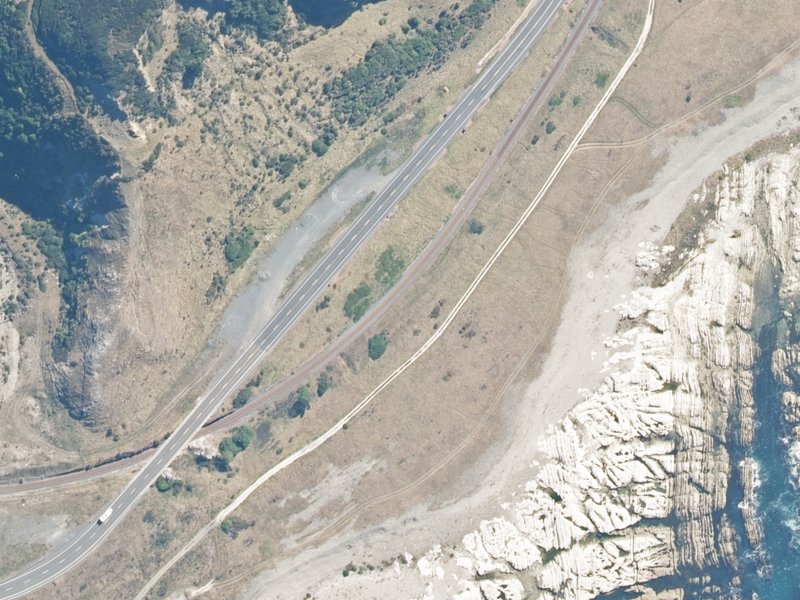 aerial view of Reserve, Kaikoura and the ground around it