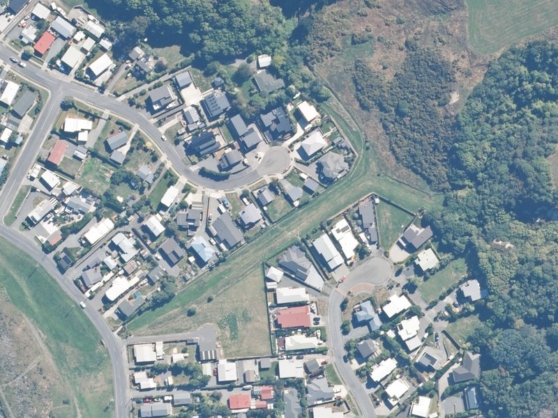 aerial view of Reserve, Kaikoura and the ground around it