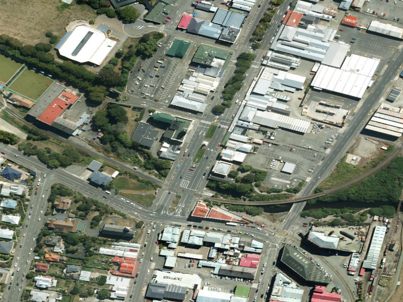 aerial view of WW1 Memorial Plot and the ground around it