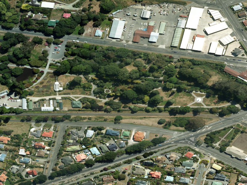 aerial view of Wonderland Public Gardens and the ground around it