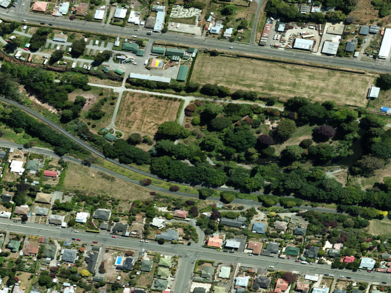 aerial view of Woodland Area By Wonderland Gd and the ground around it