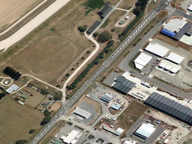 aerial view of Racecourse Traffic Islands and the ground around it