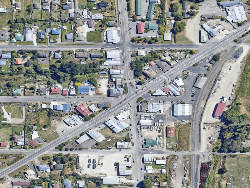 aerial view of Palmerston Traffic Island West and the ground around it