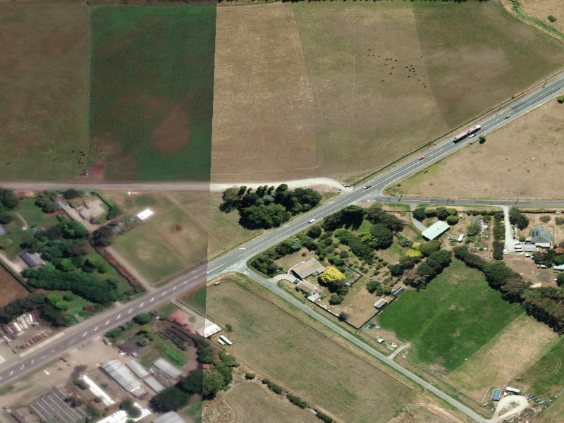 aerial view of War Memorial Grove and the ground around it