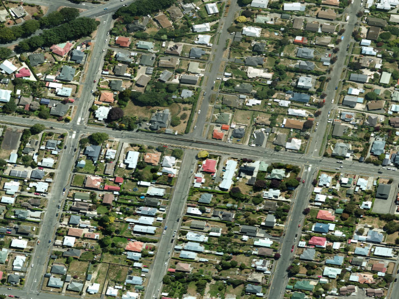 aerial view of Wansbeck Street Terrace and the ground around it