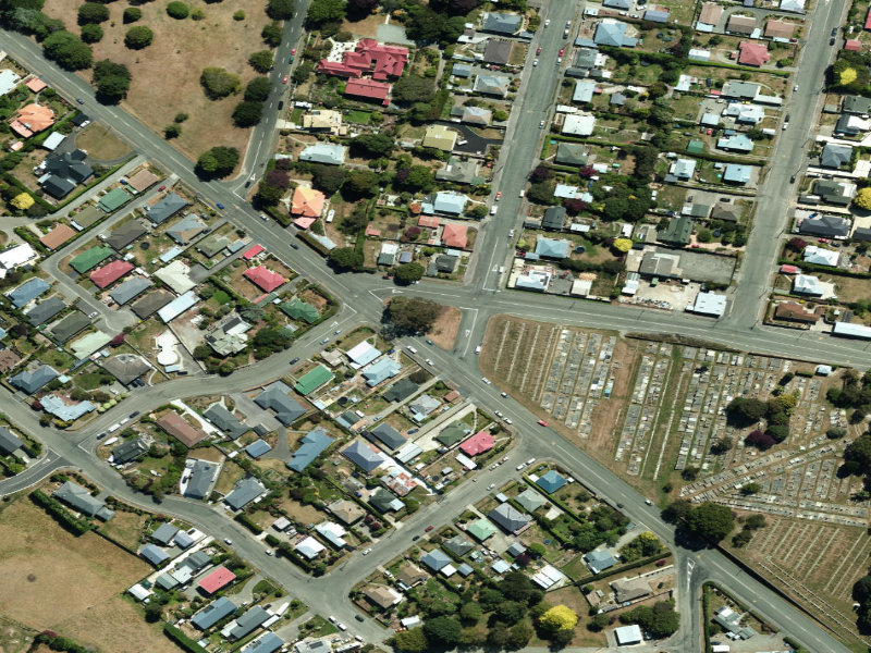 aerial view of Perth Street Median Strip and the ground around it