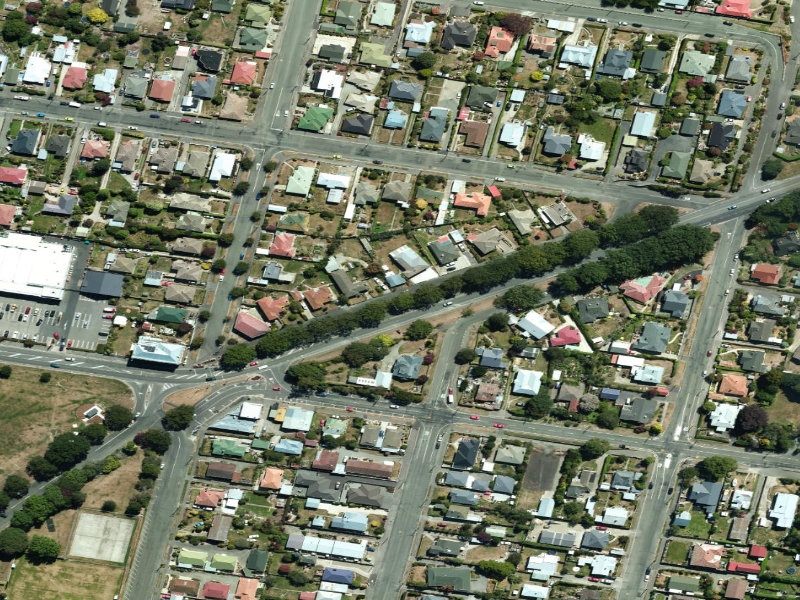 aerial view of Severn Street Avenue and the ground around it