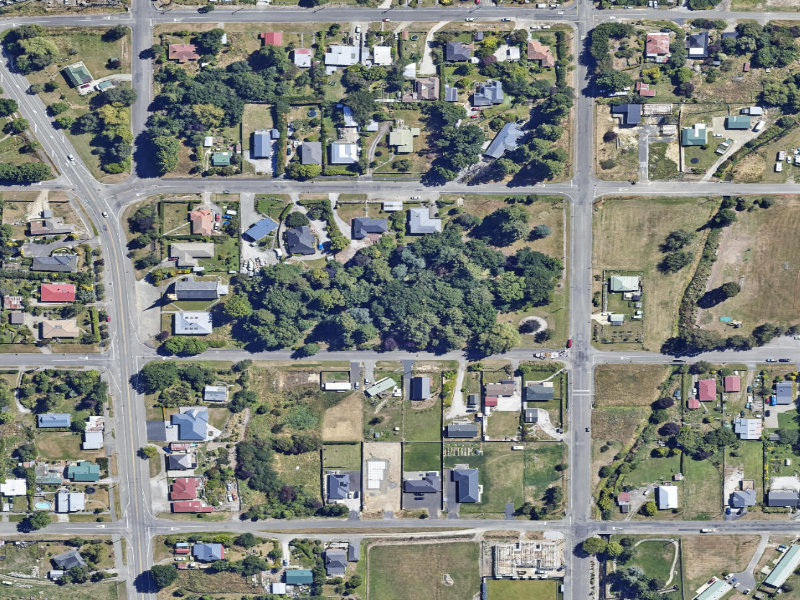 aerial view of Ross Park and the ground around it