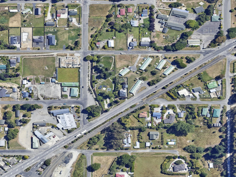 aerial view of Centennial Park and the ground around it