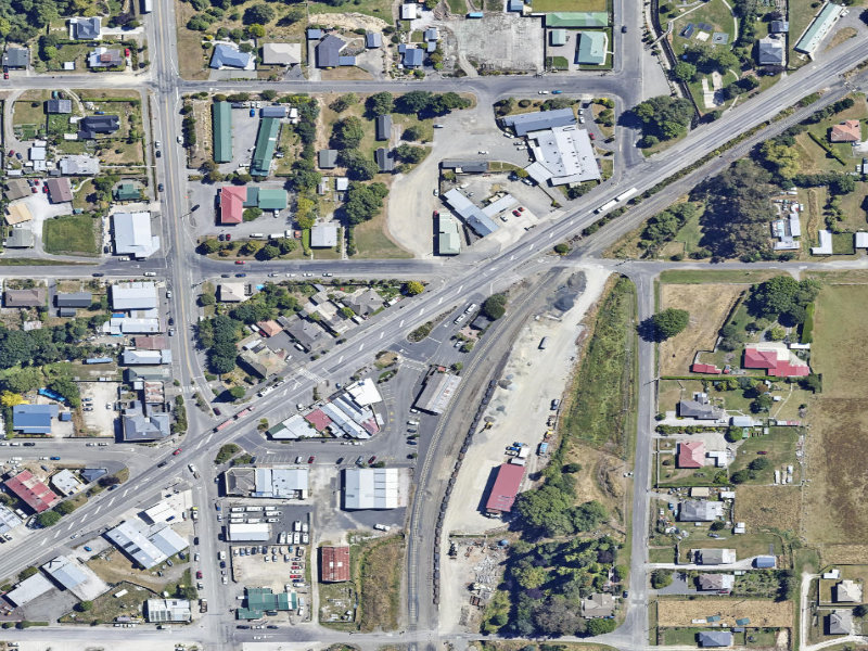 aerial view of Palmerston Centre Island and the ground around it