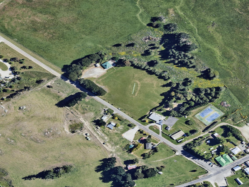 aerial view of Macraes Domain and the ground around it