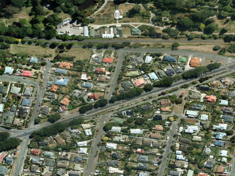 aerial view of Nicholson Street Terrace and the ground around it