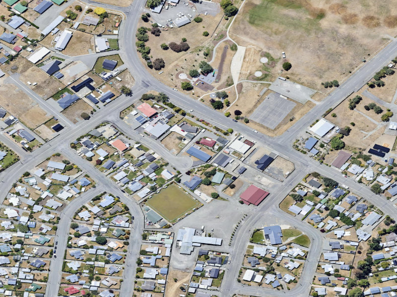 aerial view of Market Place Reserve and the ground around it