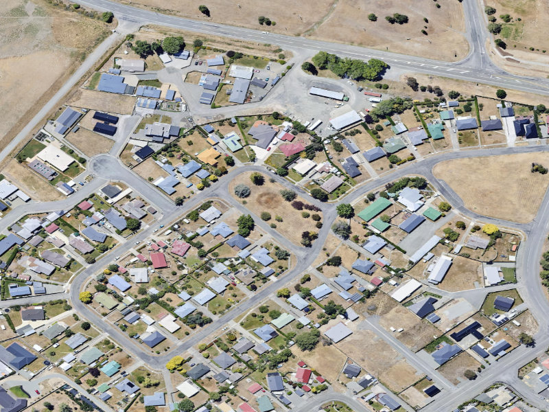 aerial view of Otematata Street Reserve B and the ground around it