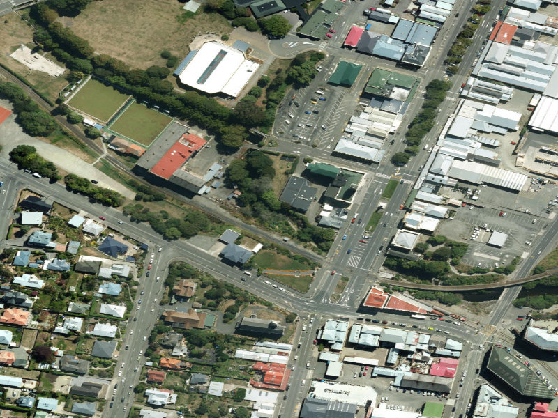 aerial view of Oamaru Stream 2 and the ground around it