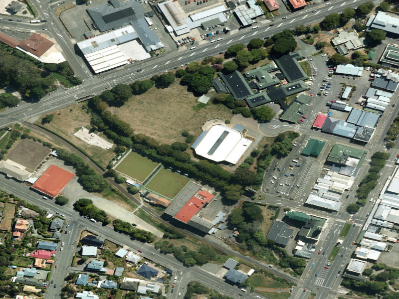 aerial view of Oamaru Stream 1 and the ground around it