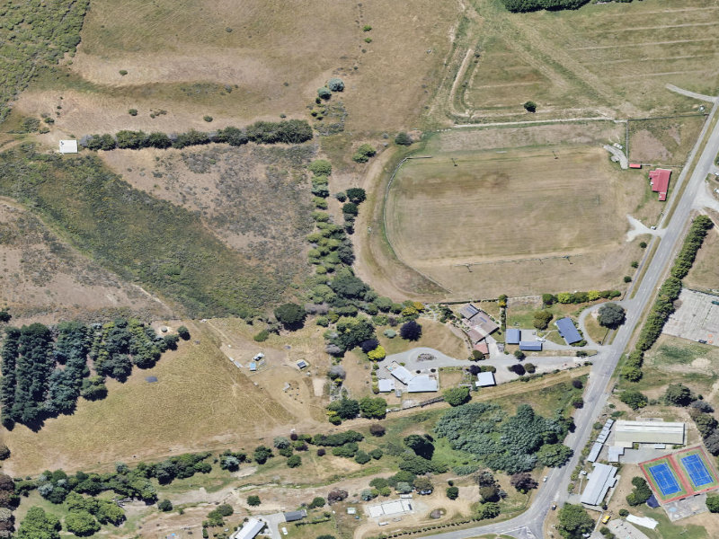 aerial view of Kurow Domain and the ground around it