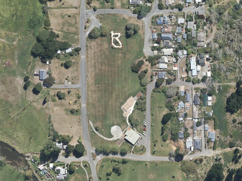 aerial view of Pines Oval and the ground around it