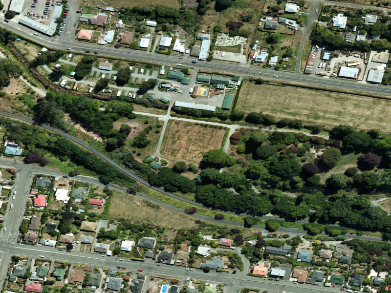 aerial view of Croquet Green Public Gardens and the ground around it
