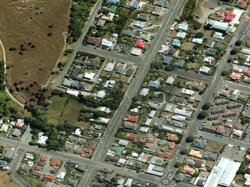aerial view of Aln Street Terrace and the ground around it