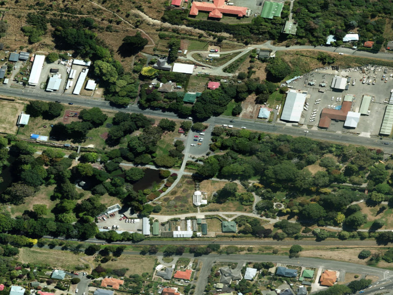aerial view of Car Park Public Gardens and the ground around it