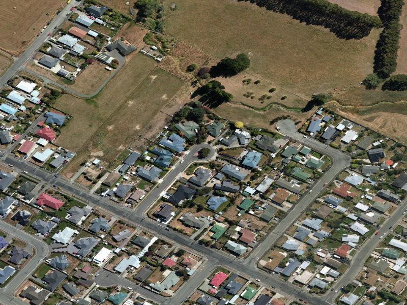 aerial view of Berkley Place Traffic Island and the ground around it