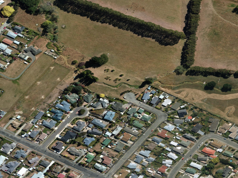 aerial view of Berkley Place Park and the ground around it