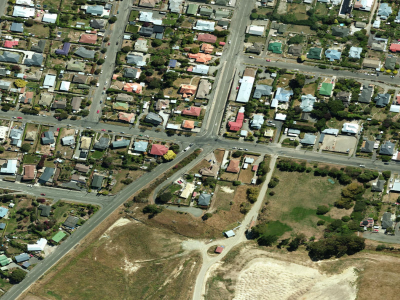 aerial view of Beach Road Median Strip and the ground around it
