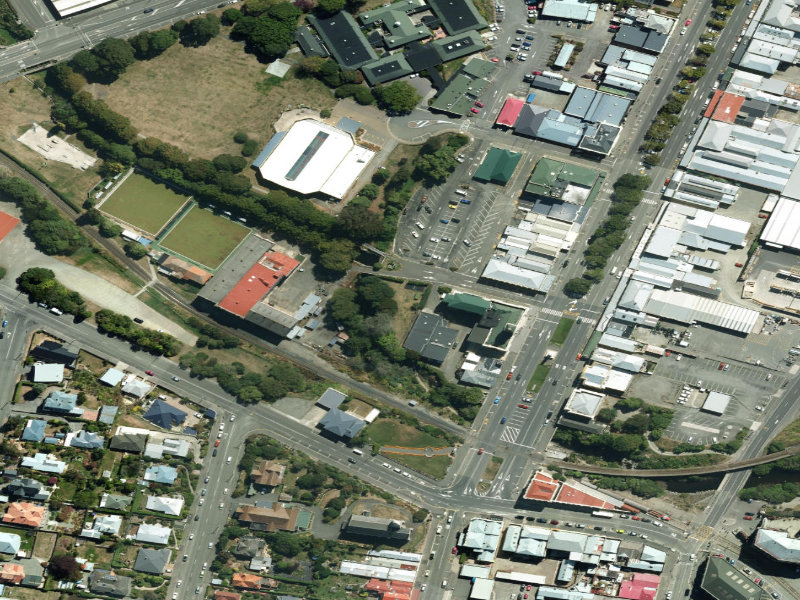 aerial view of Banks Park and the ground around it