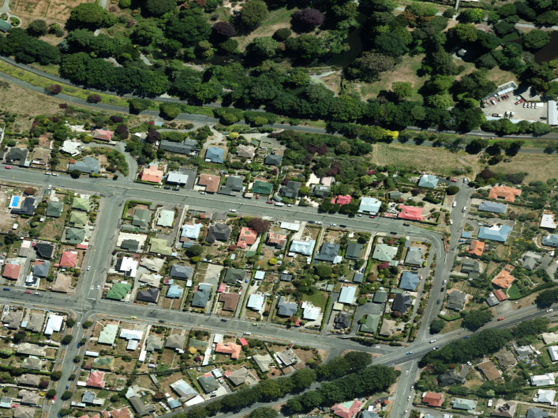 aerial view of Stour Street Terrace and the ground around it