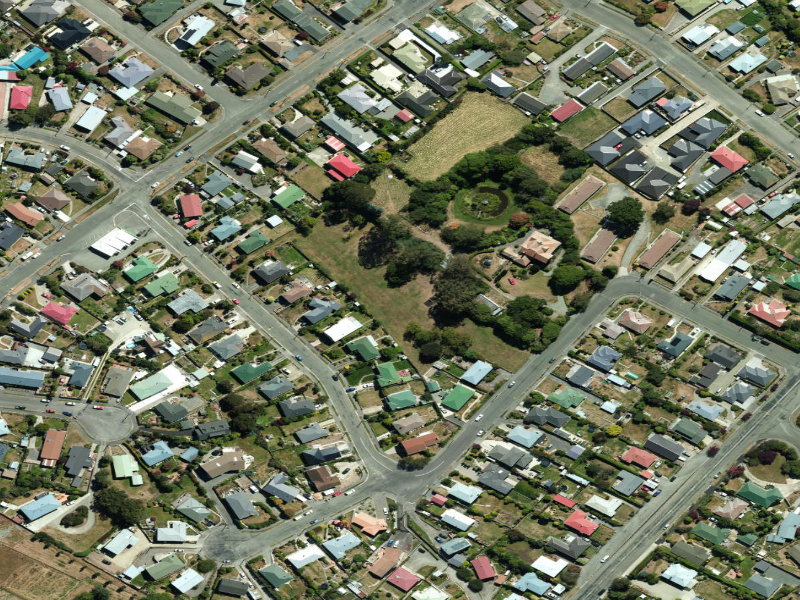 aerial view of Glendale Park and the ground around it