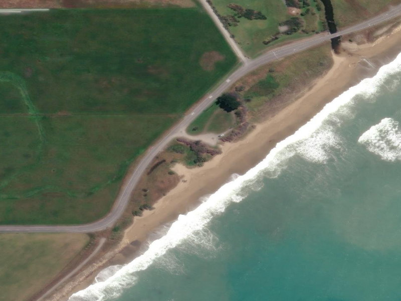aerial view of Kakanui Beach Reserve and the ground around it