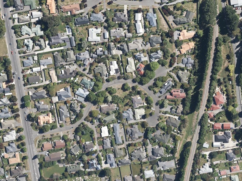 aerial view of Marshall Park and the ground around it